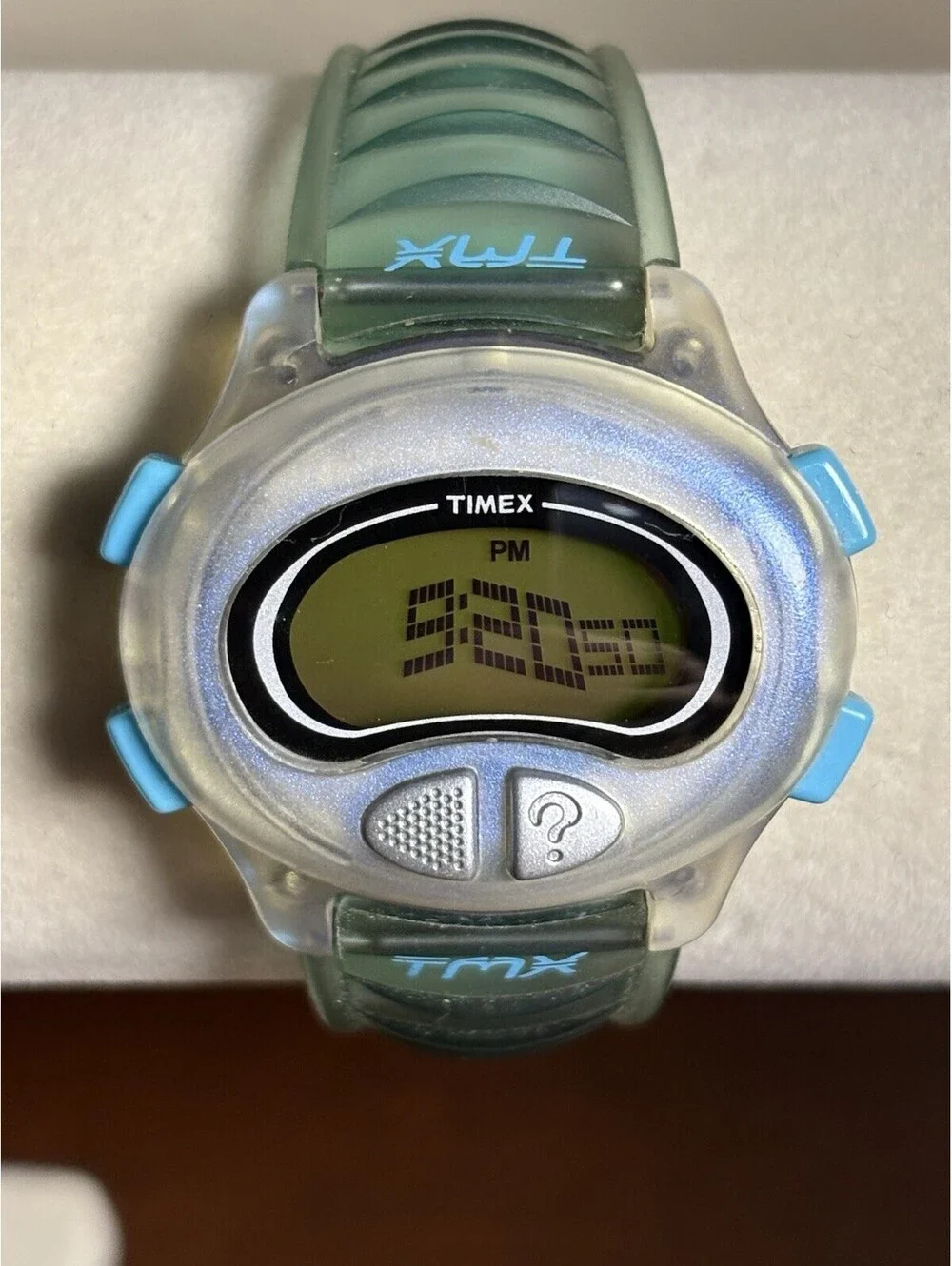 Vintage Timex Mystery Answer Watch Digital Y2K Blue Green RARE